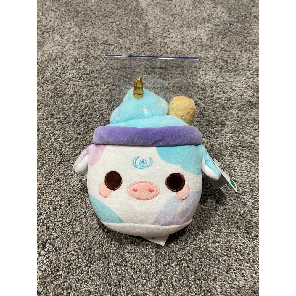 Plush Goals Cuddle Barn Unicorn Cow Milkshake Pastel Stuffed Animal 6 inch